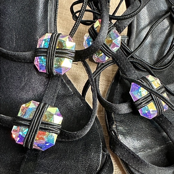 Escada Y2K Iridescent Jeweled Sandals - Picture 6 of 7
